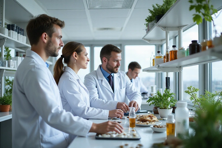 Zespół Harmoniavitac pracujący w laboratorium nad naturalnymi suplementami